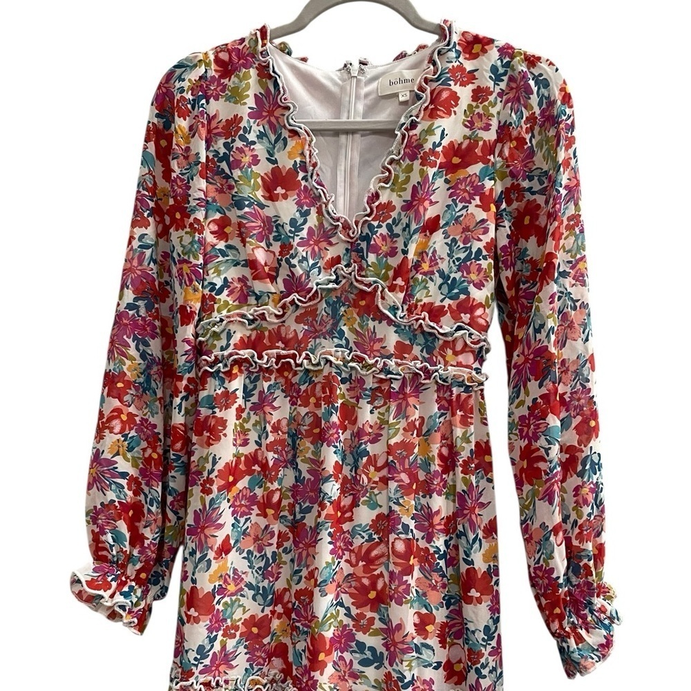BOHME Floral Long Sleeve Maxi Dress Size XS - Picture 3 of 11